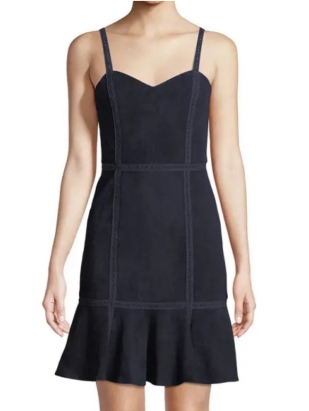 Alice & Olivia Suede Leather Fit and Flare Desmond Dress NWT Size 8